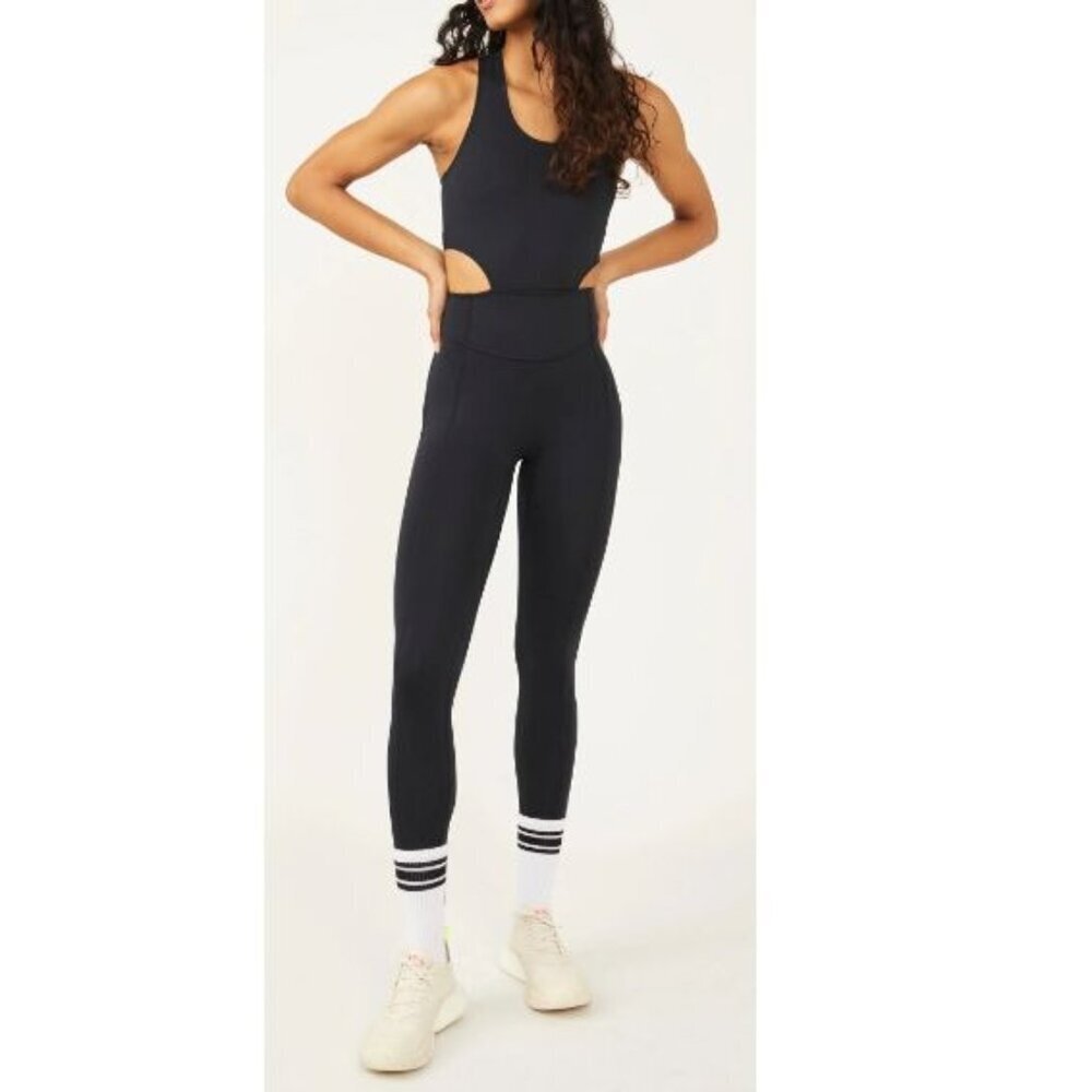 Free People Movement Women's Black One-Piece Jumpsuit Back It Up Size Small
